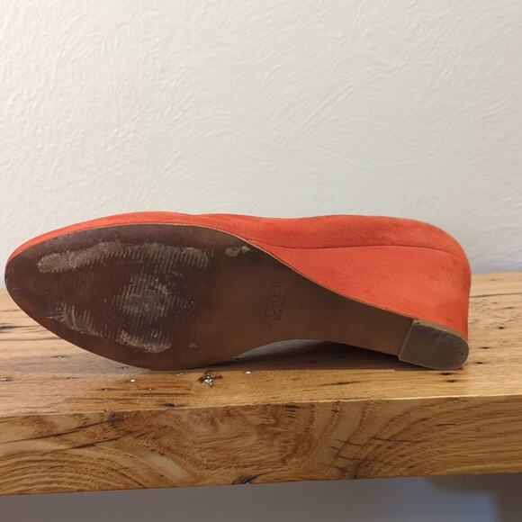 J. Crew Made in Italy Martina Red Suede Wedges Women's Size 9 - Picture 15 of 15